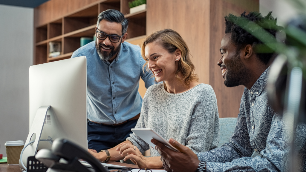 A multidisciplinary team using cloud-based phone systems at the office to enhance their processes.